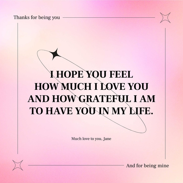 Congratulatory Phrase for Valentine's Day Instagram Design Template