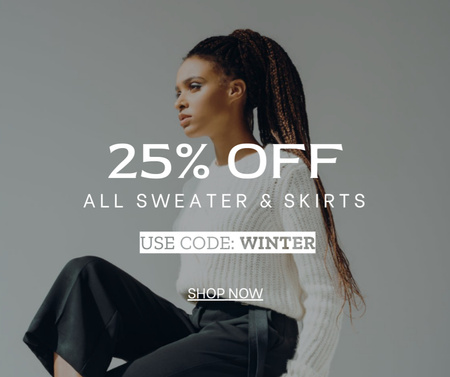Winter Sale of Sweaters and Skirts Facebook Design Template