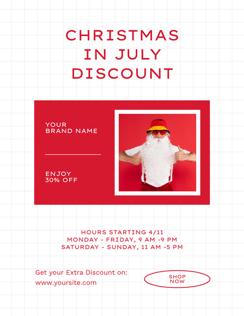 Incredible Savings with Our Christmas in July Sale Flyer 8.5x11in Design Template