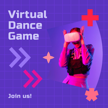 Virtual Reality Dance Game Instagram Šablona návrhu