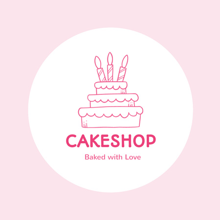 Bakery Ad with Festive Cake Logo 1080x1080pxデザインテンプレート