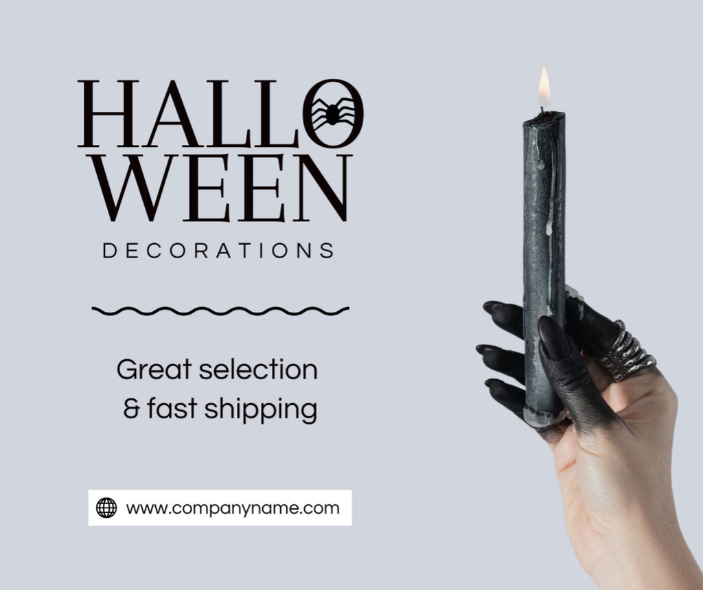 Modèle de visuel Halloween Decorations Offer with Candle - Facebook