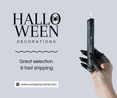 Halloween Decorations Offer with Candle Facebook Design Template
