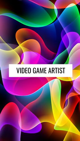 Video Game Artist Service Offer Business Card US Vertical Design Template