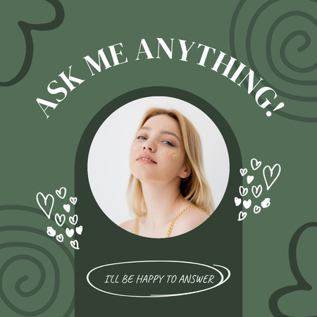 Ask Me Form with Attractive Woman Instagram Design Template