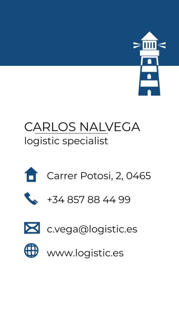 Logistic Specialist Services Offer Business Card US Vertical Tasarım Şablonu