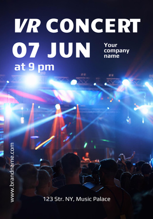 Virtual Concert Announcement Poster 28x40in Design Template