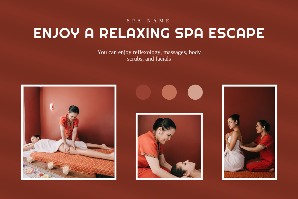 Discover the Women's Tranquil Spa Salon Experience Mood Boardデザインテンプレート