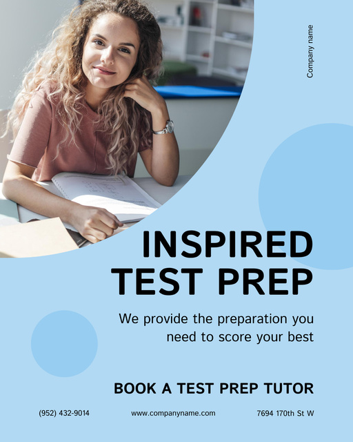 Professional Tutor Services Ad on Blue Poster 16x20in Design Template