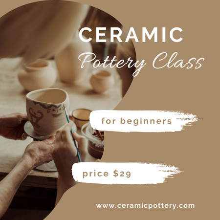 Ceramic Pottery Classes for Beginners Instagram Design Template