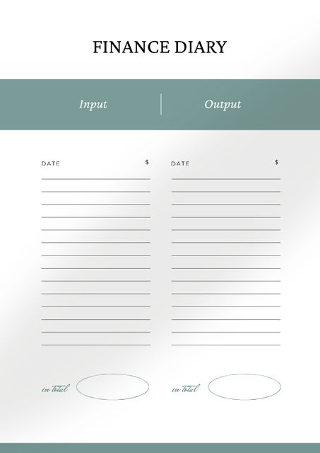 Plantilla de diseño de Finance Diary for budget Schedule Planner 
