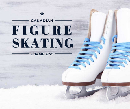 Figure Skating guide Pair of Skates Facebook Design Template