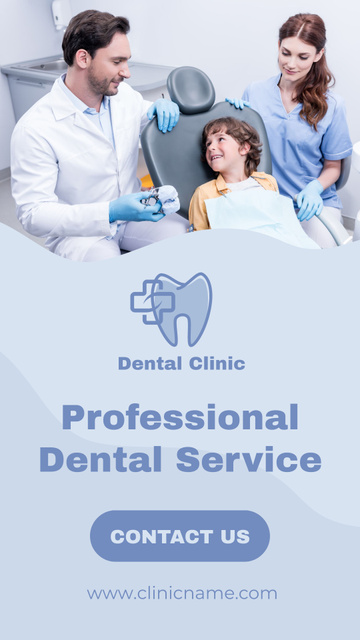 Ad of Professional Dental Service Instagram Video Story Πρότυπο σχεδίασης