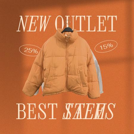 Discount Offer with Stylish Down Jackets Animated Post Πρότυπο σχεδίασης