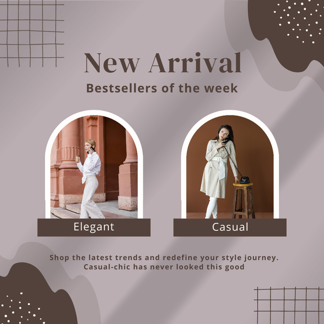 Plantilla de diseño de New Arrival of Clothing for Women in Brown Colors Instagram 