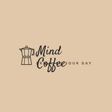 コーヒーメーカーを使った本格カフェプロモーション Logoデザインテンプレート