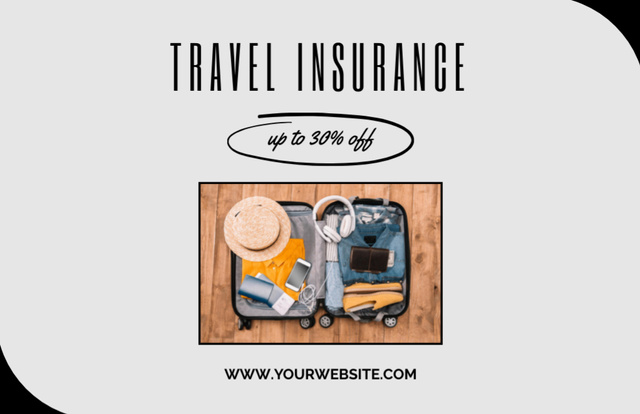 Ontwerpsjabloon van Flyer 5.5x8.5in Horizontal van Travel Insurance Offer for Your Vacation