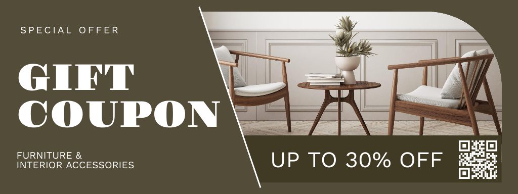 Designvorlage Furniture and Accessories Special Offer Green für Coupon