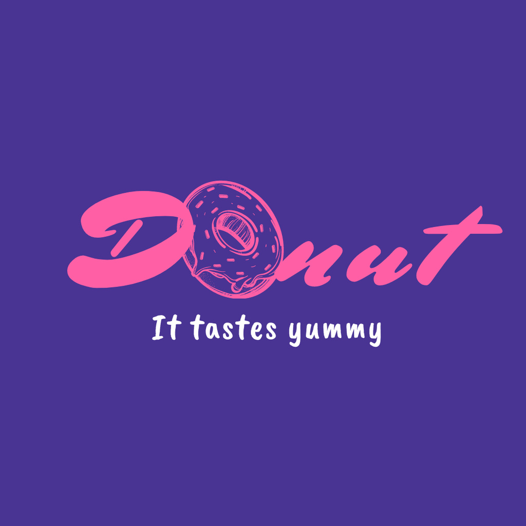 Lovely Bakery Ad With Donut Offer Logo 1080x1080px Design Template