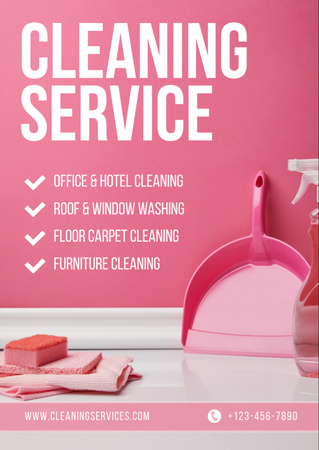 Cleaning Services List Ad Flyer A6 Modelo de Design