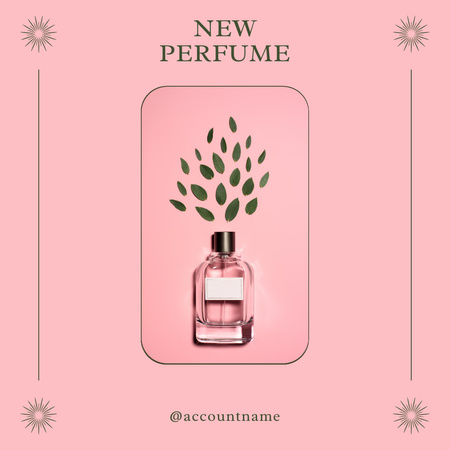 Designvorlage Perfume Presentation with Leaves für Instagram