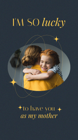 Cute Little Girl Hugging Mom Instagram Story Design Template