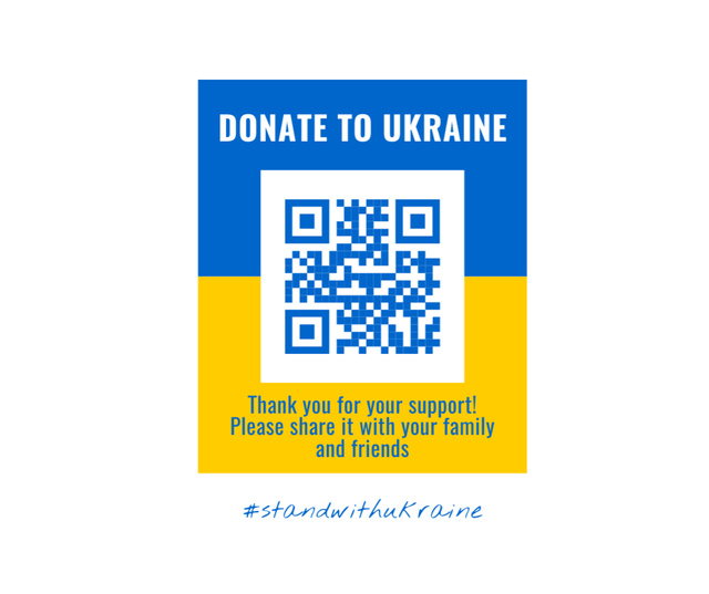 Plantilla de diseño de Donate To Ukraine Facebook 