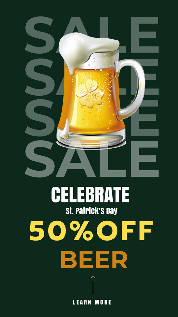 St. Patrick's Day Beer Discount Offer Instagram Story Design Template