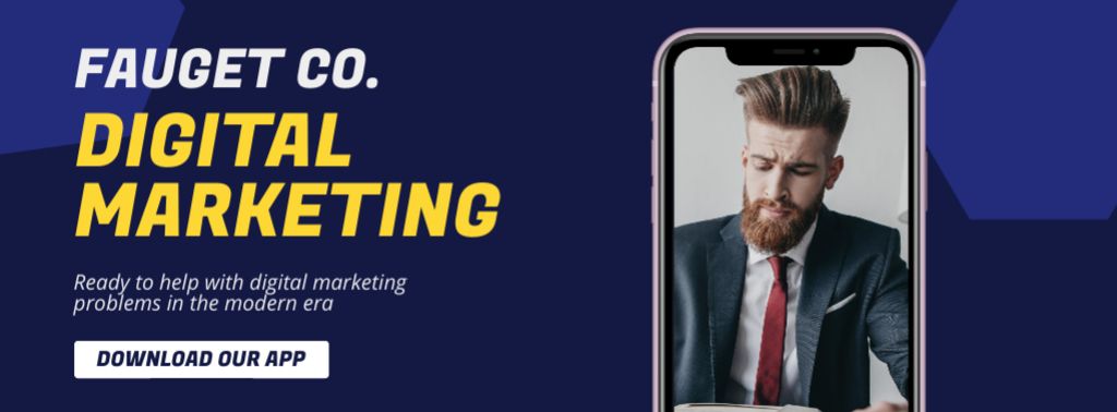 Plantilla de diseño de Digital Marketing Services Ad Facebook cover 