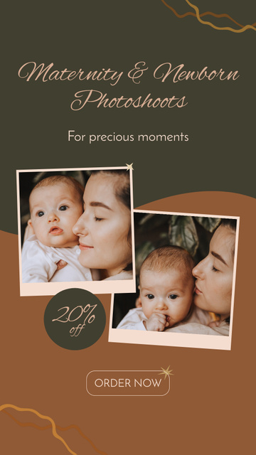 Ontwerpsjabloon van Instagram Video Story van Maternity And Newborn Photoshoots At Lowered Costs