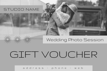 Wedding Photo Session Gift Certificate Design Template