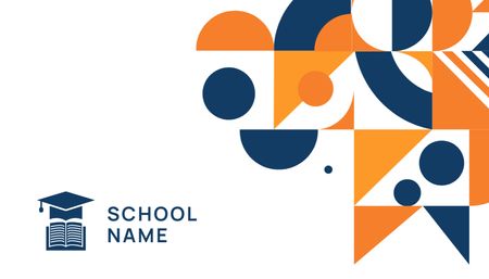 School Emblem Business Card US Design Template