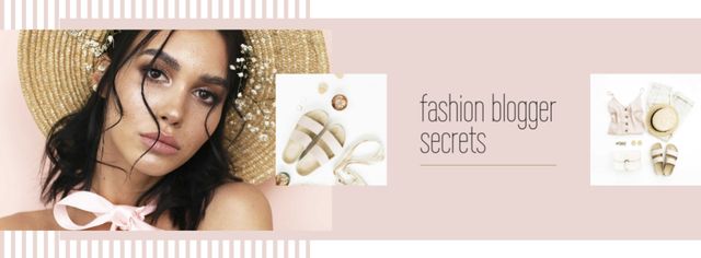 Fashion Blog ad Woman in Summer Outfit Facebook cover Design Template