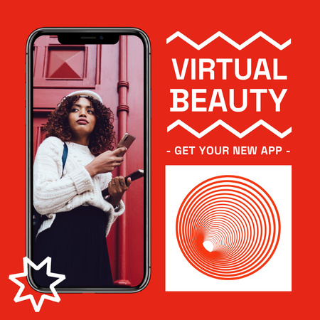 Ontwerpsjabloon van Animated Post van Virtual Beauty App Ad