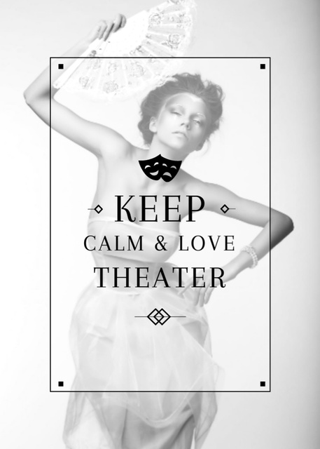 Theater Quote With Performance In White Postcard 5x7in Vertical Modelo de Design