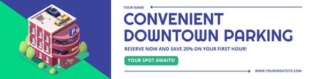 Discount on Reserve Downtown Parking Twitter Design Template