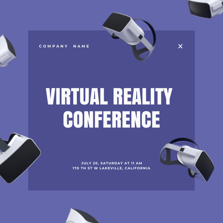 Virtual Reality Conference Announcement Animated Post Design Template