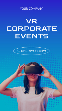 Convite para evento corporativo de realidade virtual Instagram Story Modelo de Design