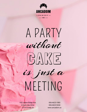 Occasion Planning Services with Tasty Sweet Cake Poster 8.5x11in Design Template