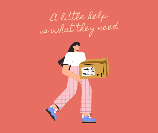 Little Help and Donation Motivation Facebook Design Template