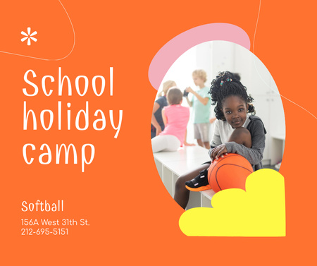 Girl in School Holiday Camp Facebook Design Template