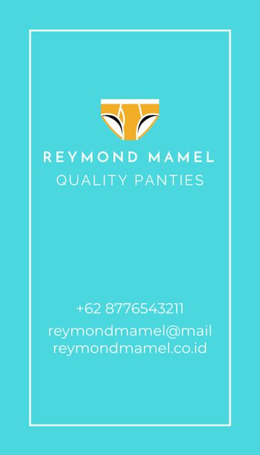 Quality Panties Offer Business Card US Vertical Design Template