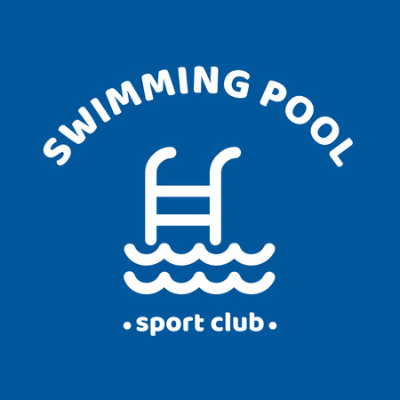 Advertisement for Sports Club with Swimming Pool Logo Design Template