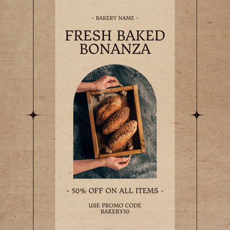 Ontwerpsjabloon van Instagram van Vers gebakken gebak Bonanza