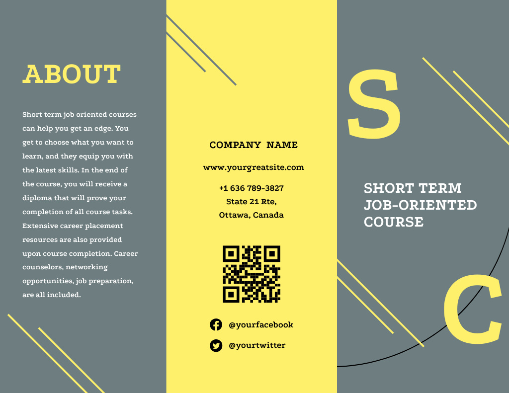 Job Oriented Courses Ad Brochure 8.5x11in – шаблон для дизайну