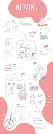 Infográficos informativos sobre casamento Infographic Modelo de Design