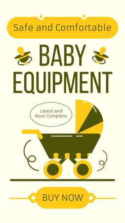 Venda de equipamentos confortáveis e seguros para bebês Instagram Story Modelo de Design