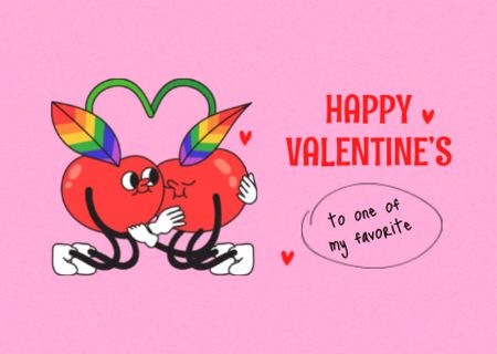 Cute Valentine's Day Holiday Greeting Card Šablona návrhu