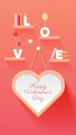 Plantilla de diseño de Valentine's Day Greeting with Big Heart Instagram Story 