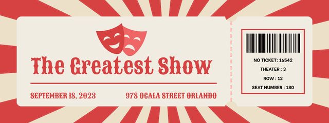 Theater Greatest Show Announcement Ticket Design Template
